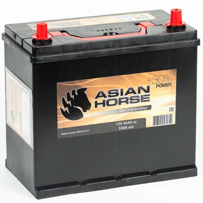 Аккумулятор автомобильный ASIAN HORSE 45Ач,...