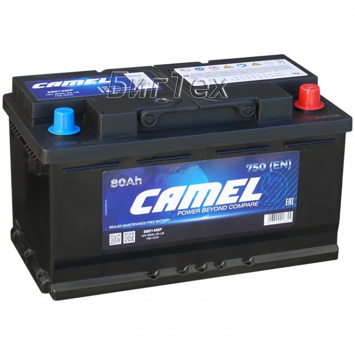 Аккумулятор автомобильный CAMEL 58014MF LB4 80Ah