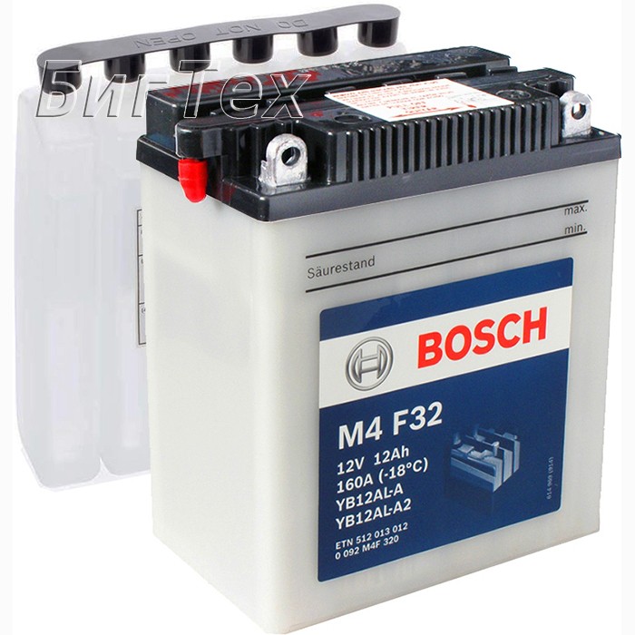 Мото аккумулятор Bosch M4 F32 12 Ач (YB12AL-A)