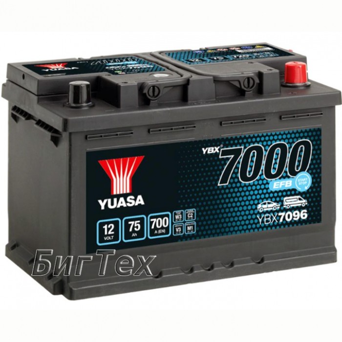 Аккумулятор автомобильный YUASA YBX7096 EFB...