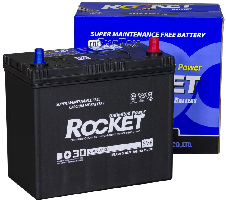 Аккумулятор автомобильный ROCKET SMF 55B24L...