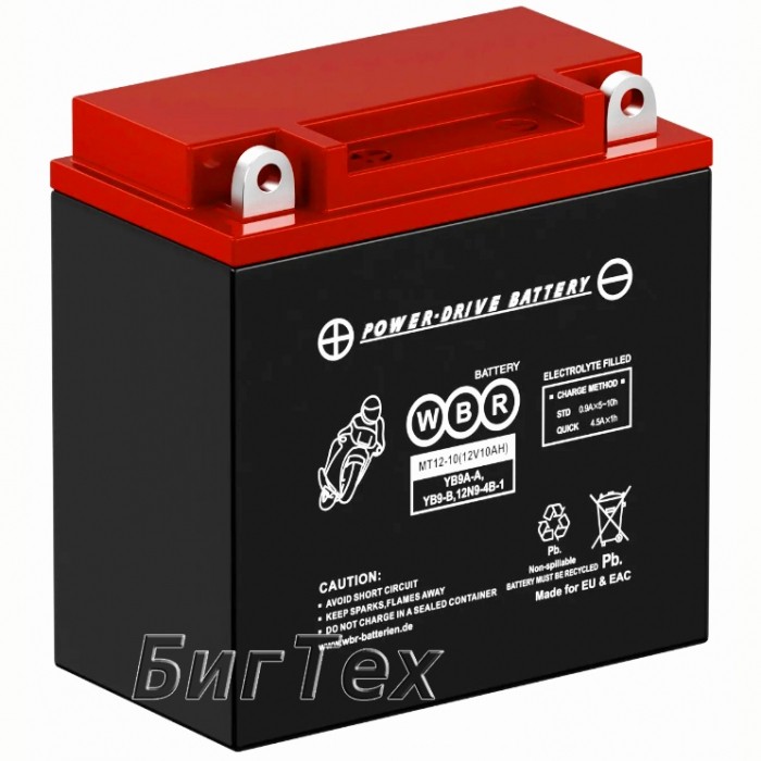Мото аккумулятор WBR SMT12-10 10Ah (YB9-B)