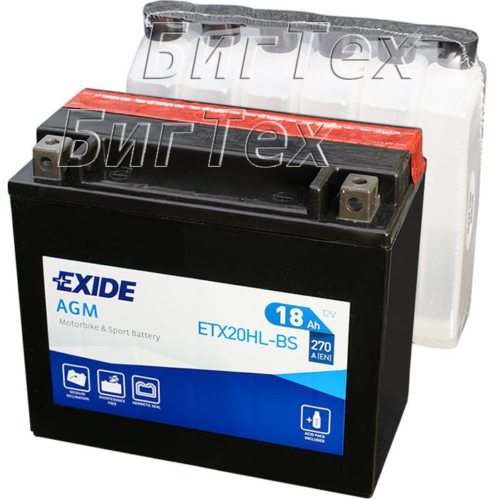 Мото аккумулятор EXIDE ETX20HL-BS 18 Ач...