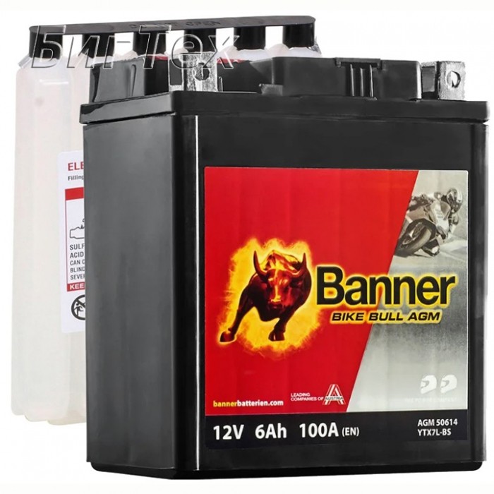 Мото аккумулятор BANNER BIKE Bull AGM YTX7L-BS...