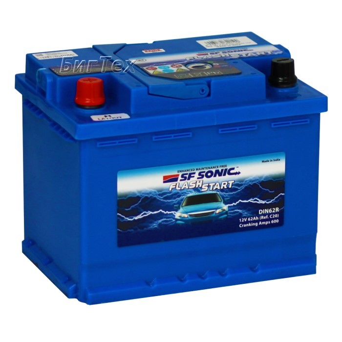 Аккумулятор автомобильный SF SONIC DIN62R 62Ач...