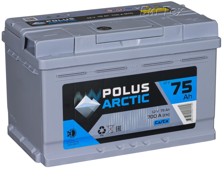 Аккумулятор автомобильный POLUS ARCTIC 75Ач...