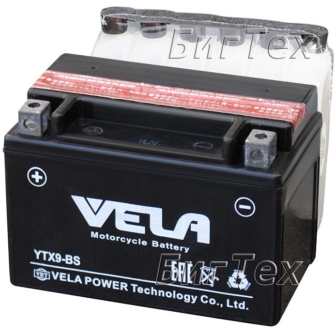 Мото аккумулятор Vela YTX9-BS AGM 9 Ач