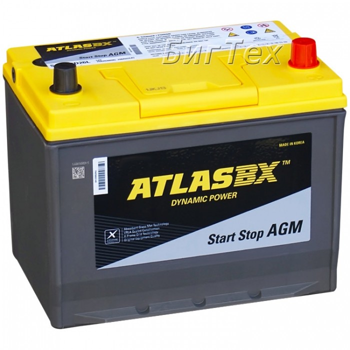 Аккумулятор автомобильный ATLAS AGM SA S65D26L...