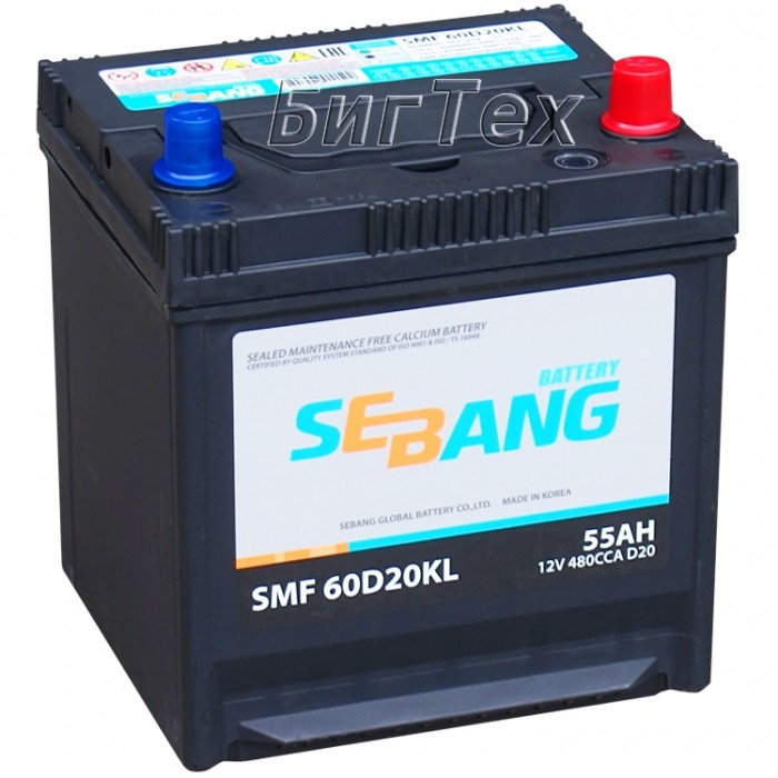 Аккумулятор автомобильный SEBANG SMF 60D20KL 55 Ач