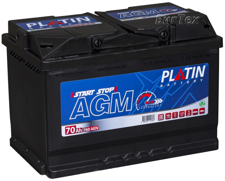 Аккумулятор автомобильный PLATIN AGM OEM 70Ач...
