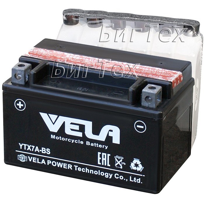 Мото аккумулятор Vela YTX7A-BS AGM 7 Ач