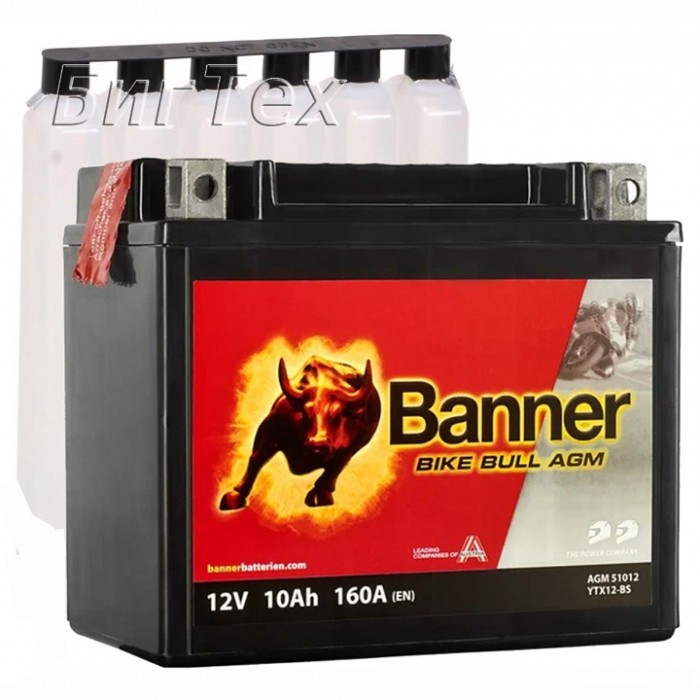 Мото аккумулятор BANNER BIKE Bull AGM YTX12-BS...