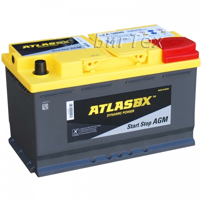 Аккумулятор автомобильный ATLAS AGM SA 58020 80 Ач