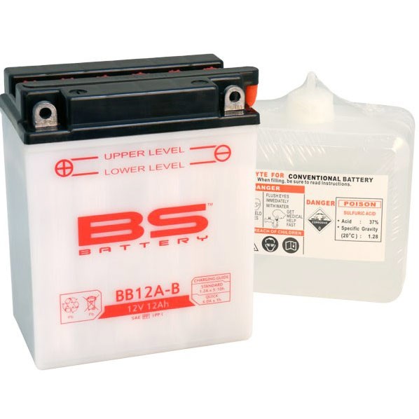 Мото аккумулятор BS BB12A-B 12 Ач (YB12A-B)