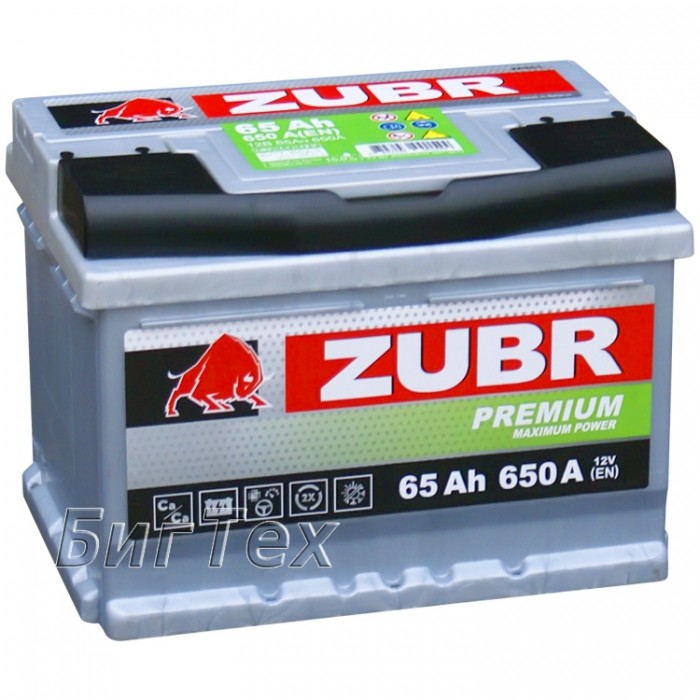 Аккумулятор автомобильный ZUBR PREMIUM ZP651 65...