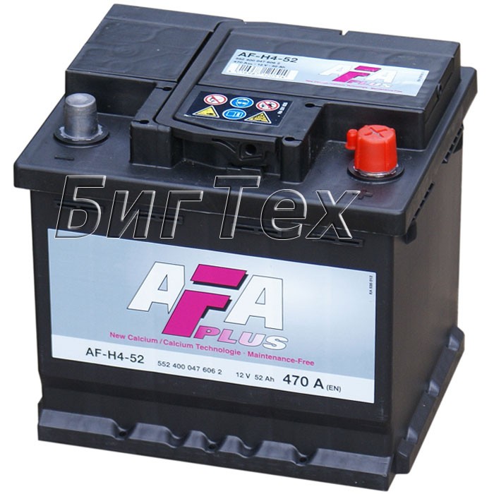 Аккумулятор автомобильный AFA Plus AF-H4 52 Ач