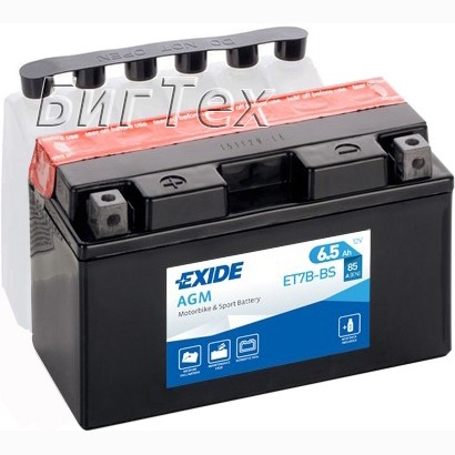 Мото аккумулятор EXIDE ET7B-BS 7 Ач (YT7B-BS)