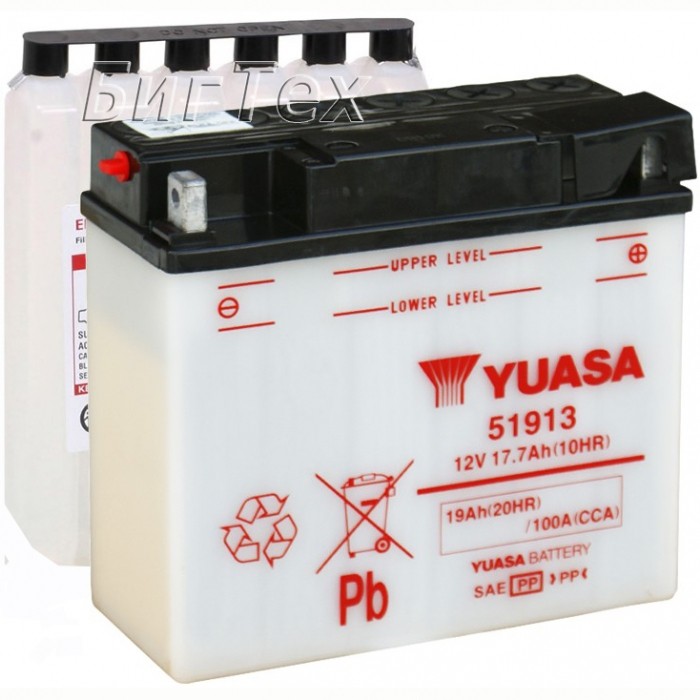 Мото аккумулятор YUASA 51913, 19 Ач