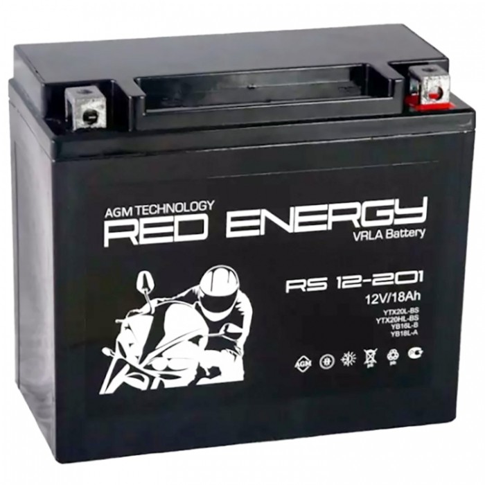 Мото аккумулятор RED ENERGY RS 12201 AGM 18 Ач