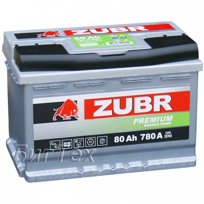 Аккумулятор автомобильный ZUBR PREMIUM ZP800 80...