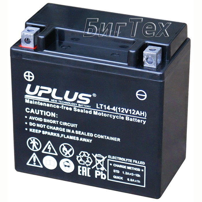 Мото аккумулятор Uplus EB14C-4 AGM 12 Ач (YTX14)