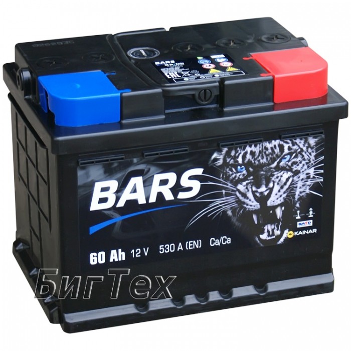 Аккумулятор автомобильный BARS 60 Ач