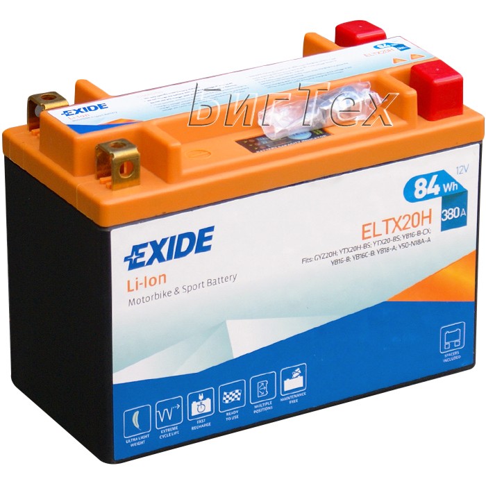 Мото аккумулятор EXIDE Li-Ion ELTX20H 84Wh (7Ah)