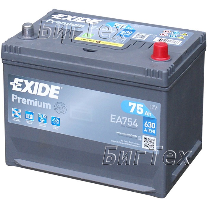 Аккумулятор автомобильный Exide Premium EA754...