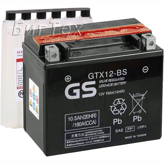 Мото аккумулятор GS GTX12-BS 10.5 Ач