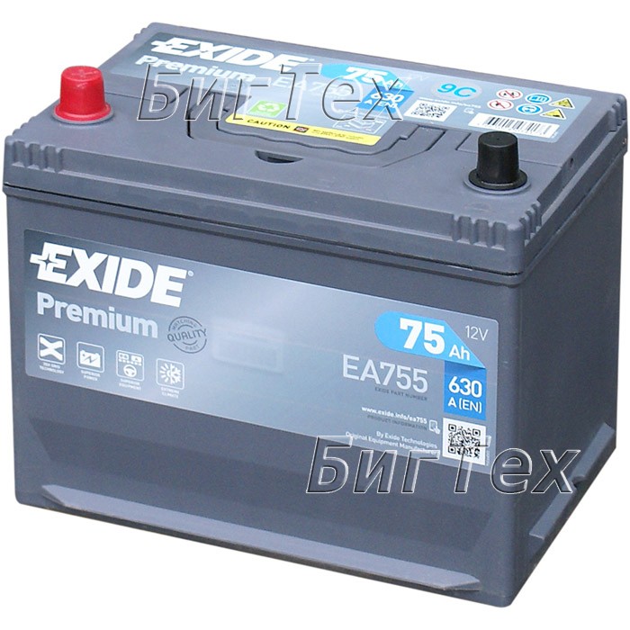 Аккумулятор автомобильный Exide Premium EA755...