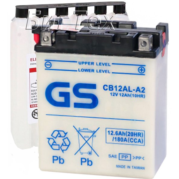 Мото аккумулятор GS CB12AL-A2 12.6 Ач