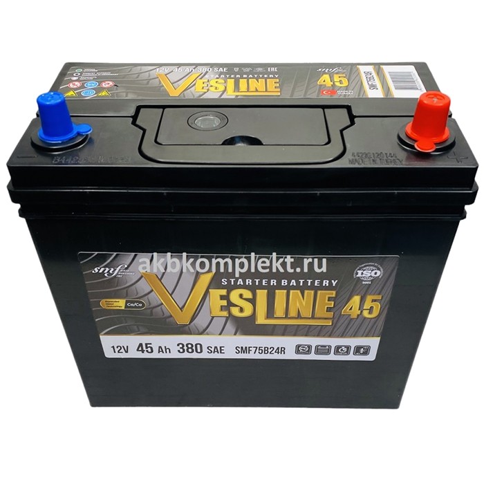 Аккумулятор автомобильный VESLINE ASIA 45Ah...