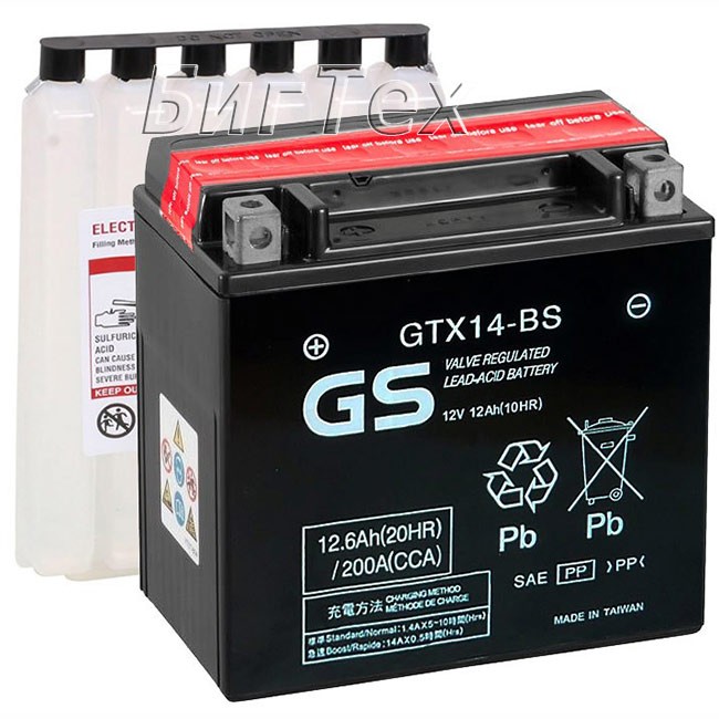 Мото аккумулятор GS GTX14-BS 12.6 Ач