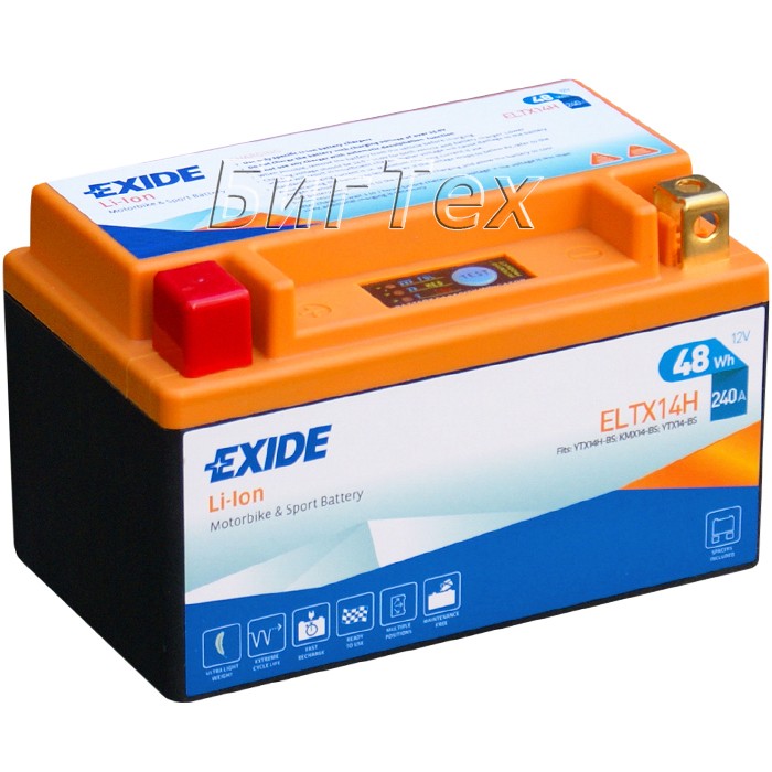 Мото аккумулятор EXIDE Li-Ion ELTX14H 48Wh (4Ah)