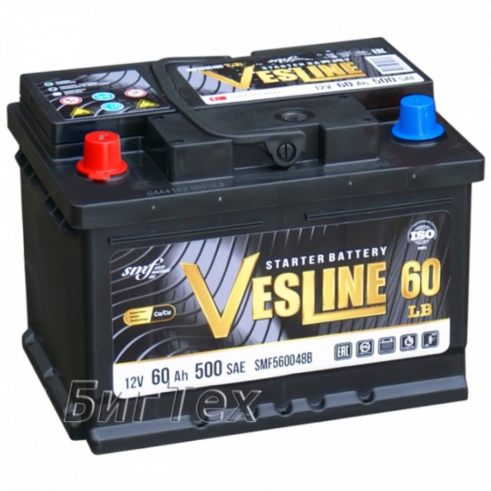 Аккумулятор автомобильный VESLINE 60Ah 500А