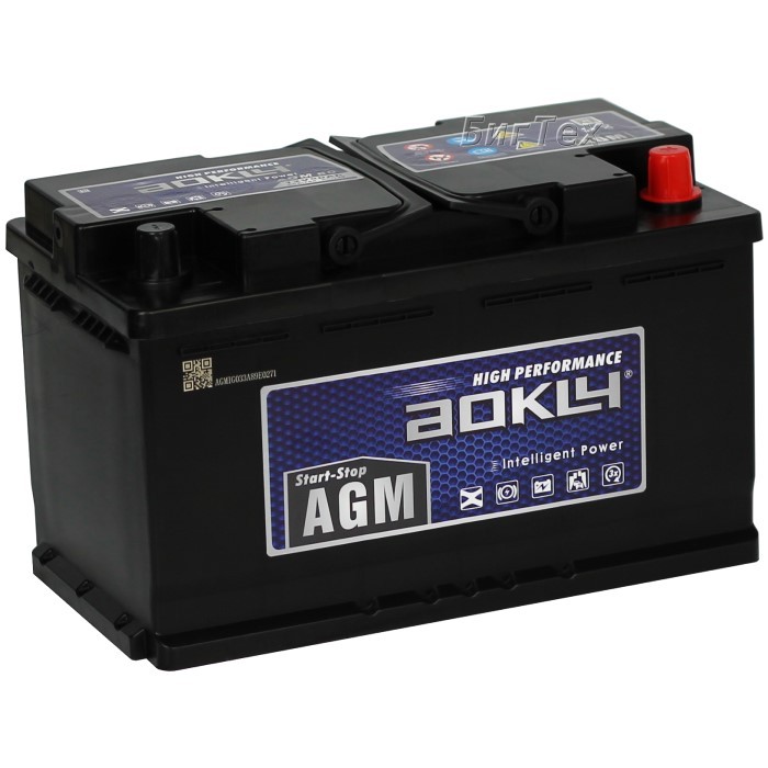 Аккумулятор автомобильный AOKLY AGM 80Ah 780A о.п.