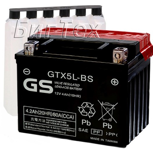Мото аккумулятор GS GTX5L-BS 4.2 Ач