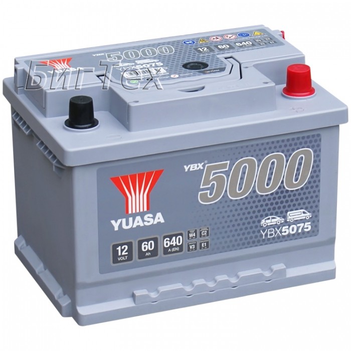 Аккумулятор автомобильный YUASA YBX5075 Silver...