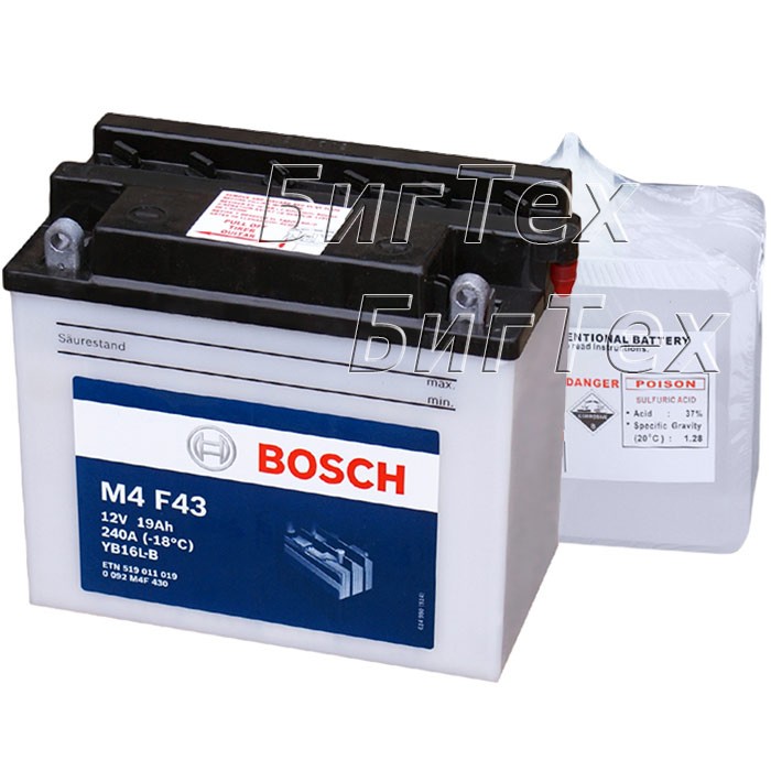 Мото аккумулятор Bosch M4 F43 19 Ач (YB16L-B)