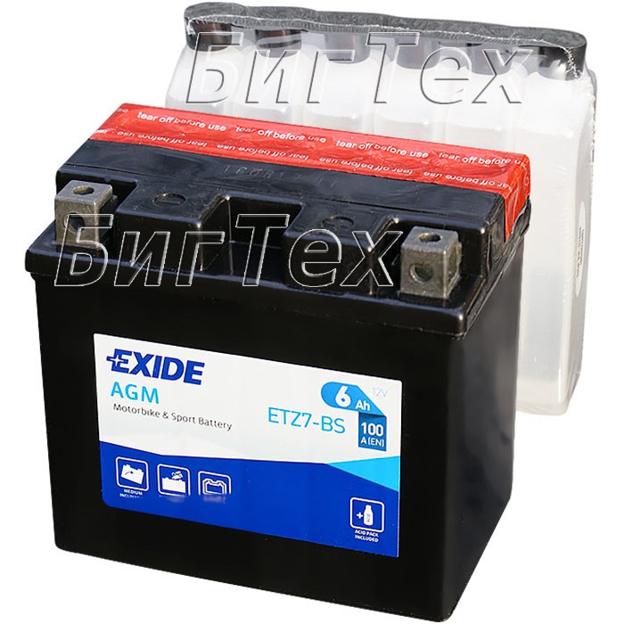 Мото аккумулятор EXIDE ETZ7-BS 6 Ач (YTZ7-BS)