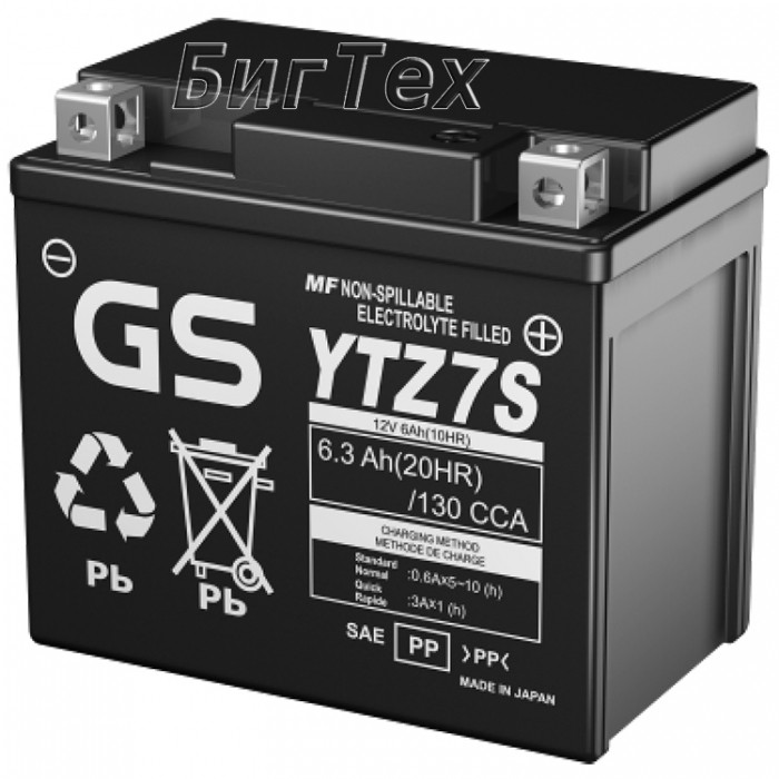 Мото аккумулятор GS YTZ7S 6.3 Ач