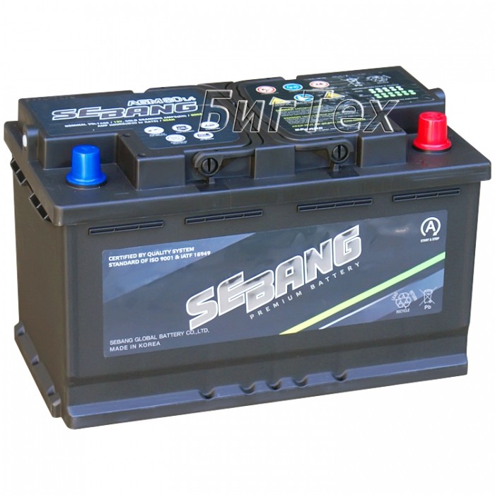 Аккумулятор автомобильный SEBANG AGM L4, 80 Ач...