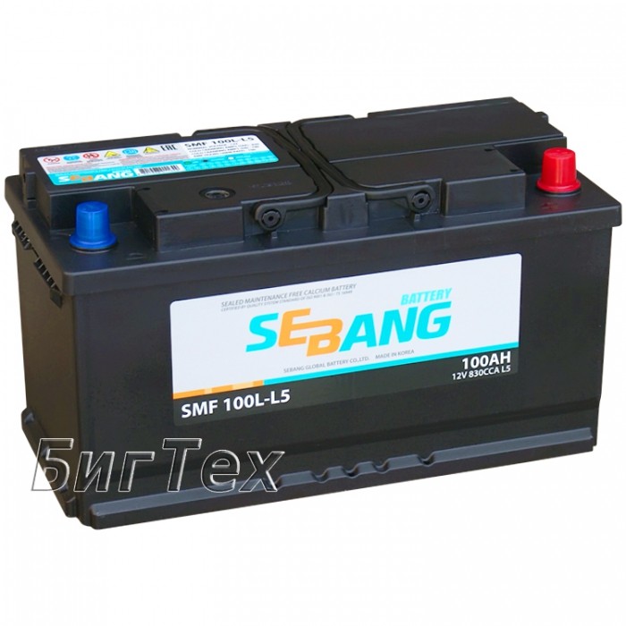 Аккумулятор автомобильный SEBANG SMF 100L-L5,...