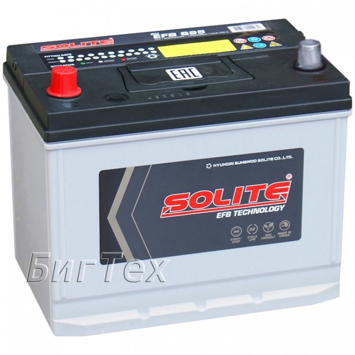 Аккумулятор автомобильный SOLITE EFB S95R 80Ач...