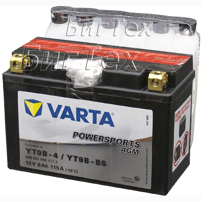 Мото аккумулятор VARTA Powersports AGM YT9B-BS...