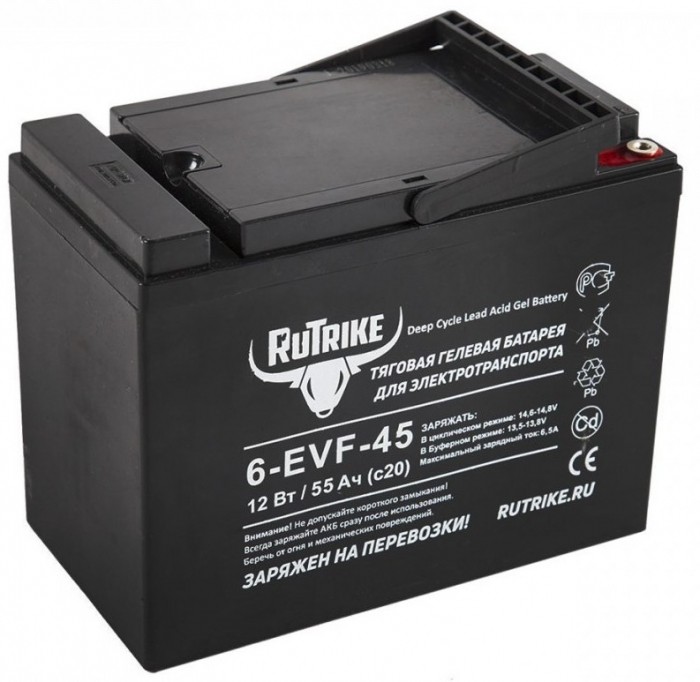 Аккумулятор тяговый RuTrike 6-EVF-45, 52 Ah...