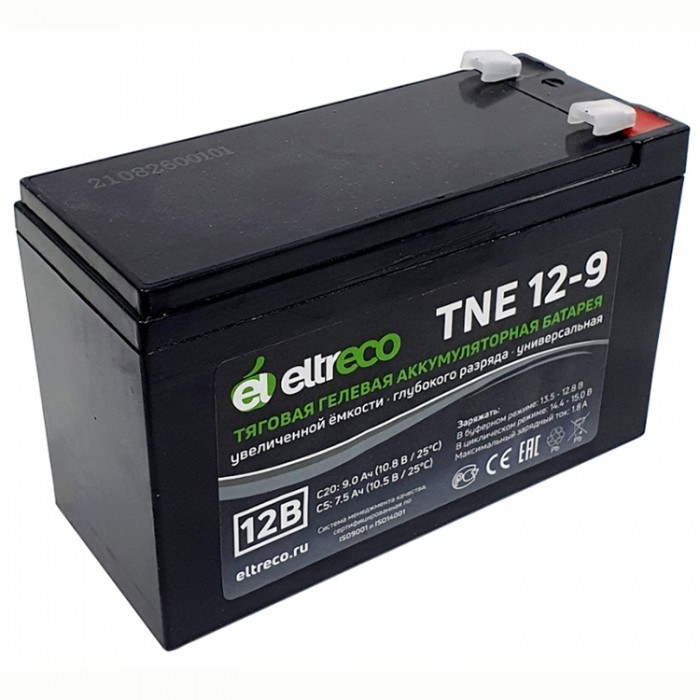 Аккумулятор тяговый Eltreco TNE12-9, 9Ah гелевый