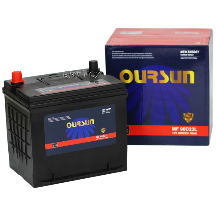Аккумулятор автомобильный OURSUN JIS MF 90D23L...