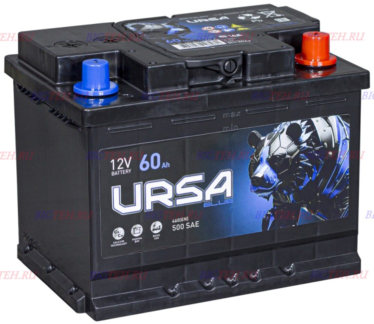 Аккумулятор автомобильный URSA Blue 60Ач 500А...