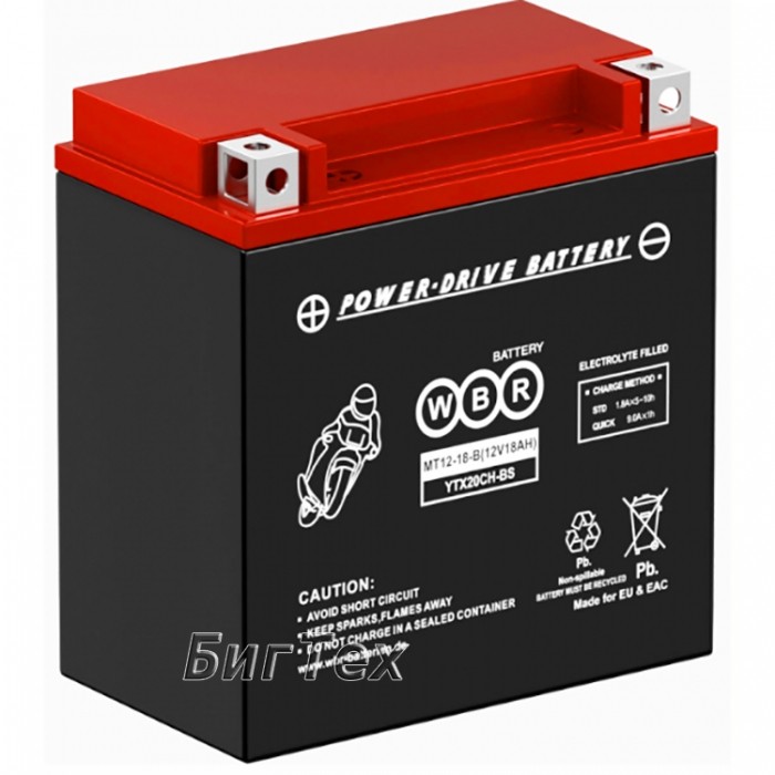 Мото аккумулятор WBR SMT12-18-A AGM YTX20CH-BS...